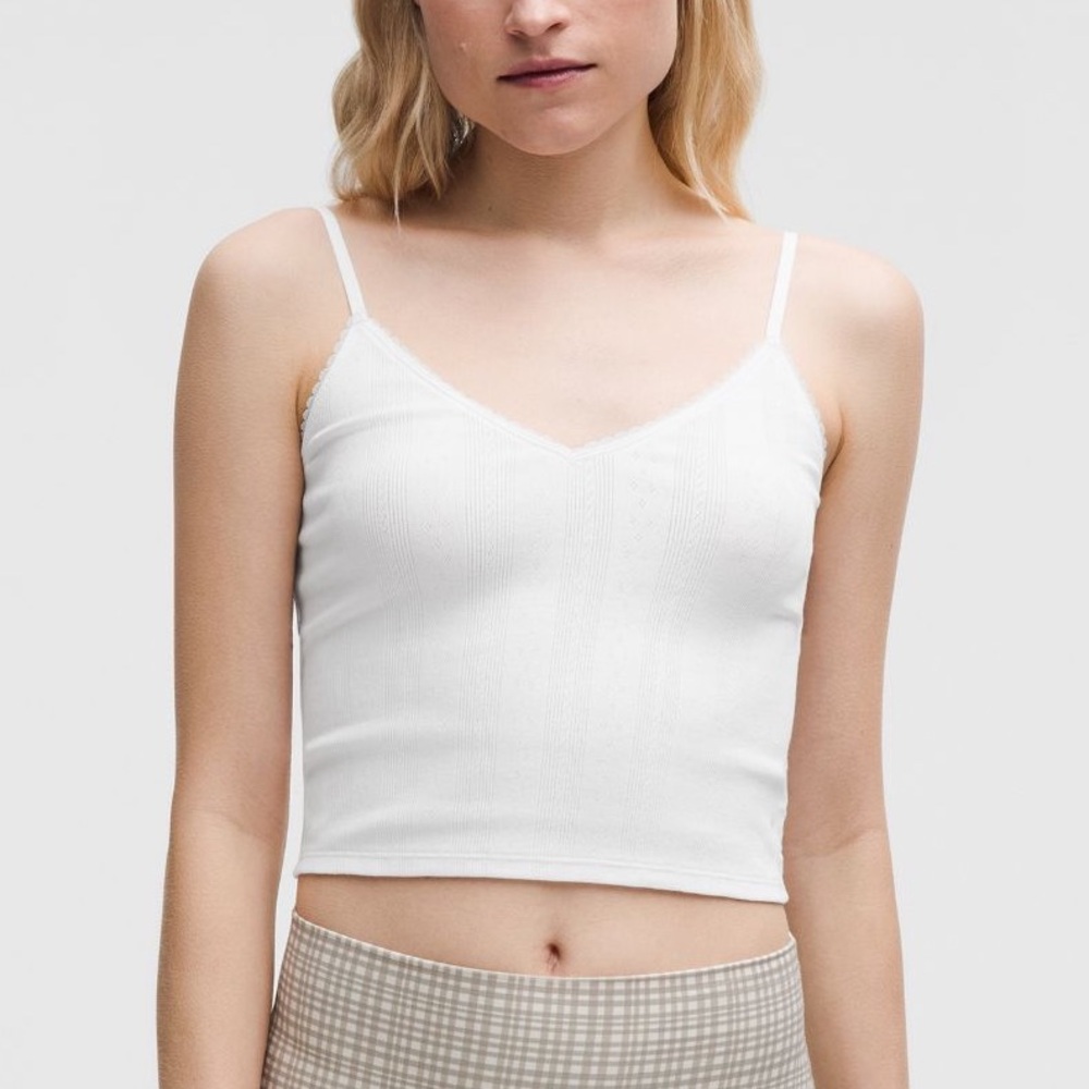 NWOT Lululemon Cotton Pointelle Cropped Cami Tank